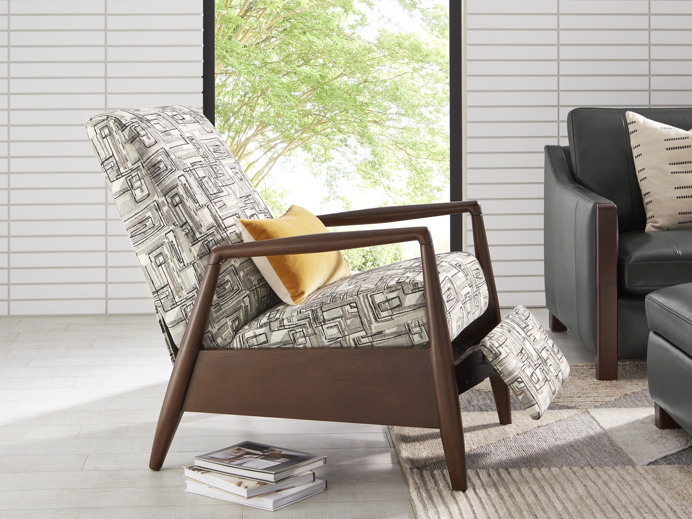 Greenwich Loft Gray Push Back Recliner - Thumbnail - Image 4