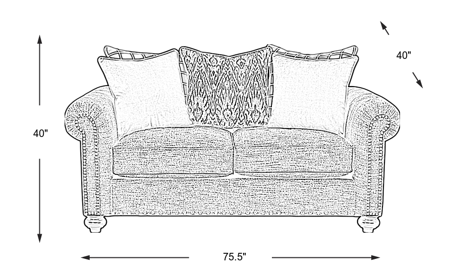 Dimension Image. Please refer to the Dimension Tab on this page for dimension details.