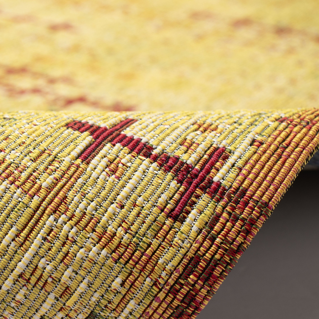 Greeta Gold 6'6 x 9'4 Indoor/Outdoor Rug - Thumbnail - Image 6