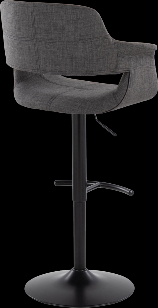 Greinwich I Charcoal Adjustable Barstool, Set of 2 - Thumbnail - Image 4