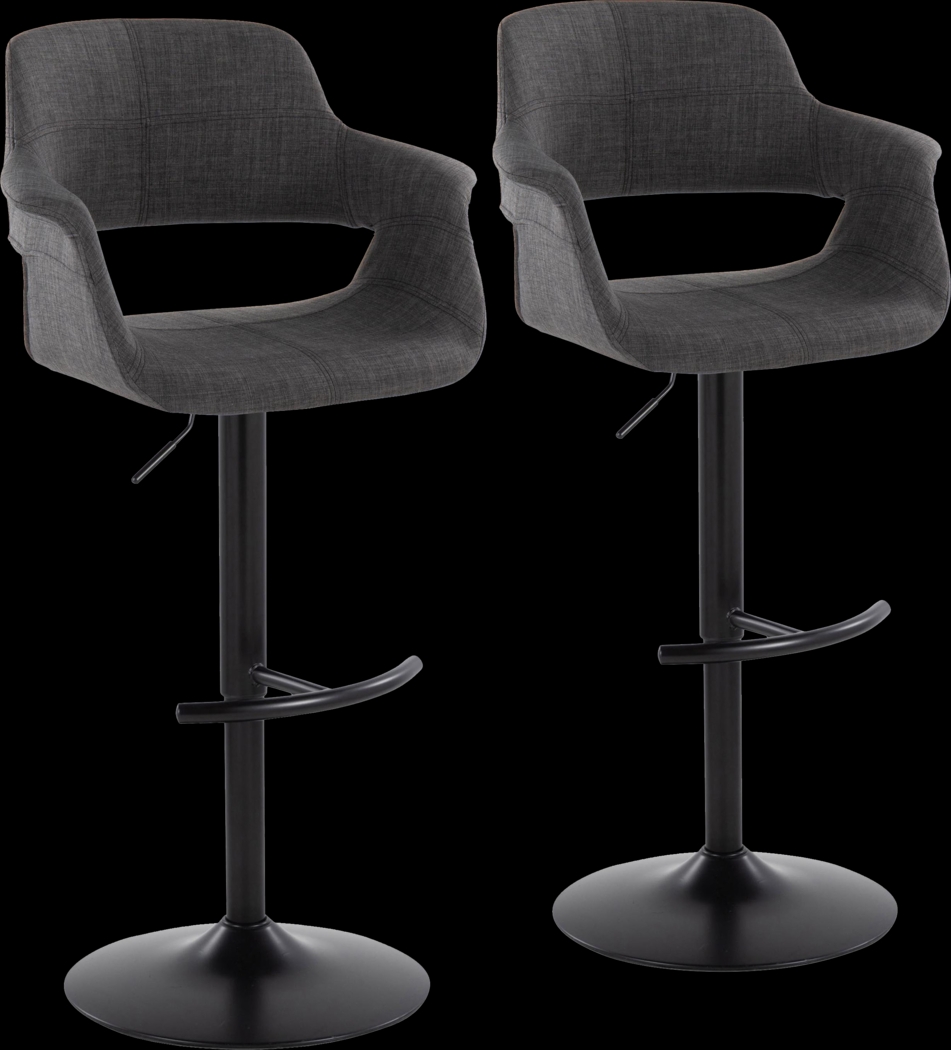 Greinwich I Charcoal Adjustable Barstool, Set of 2 - Thumbnail - Image 1