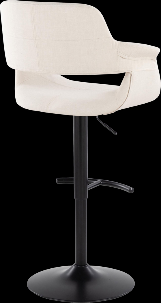 Greinwich I Cream Adjustable Barstool, Set of 2 - Thumbnail - Image 4