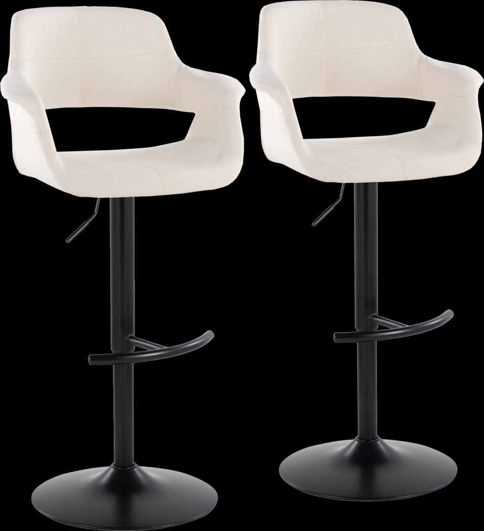 Greinwich I Cream Adjustable Barstool, Set of 2 - Thumbnail - Image 1