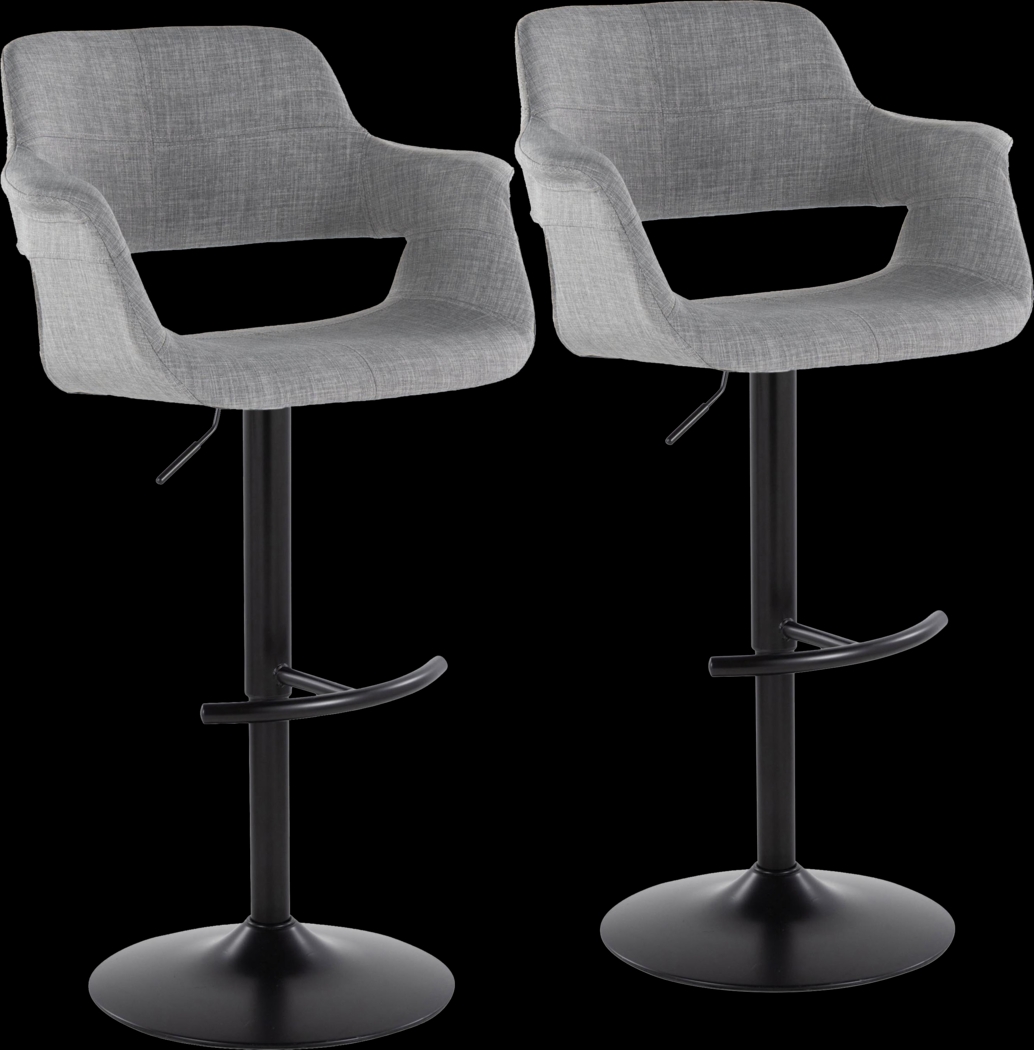 Greinwich I Gray Adjustable Barstool, Set of 2 - Thumbnail - Image 1