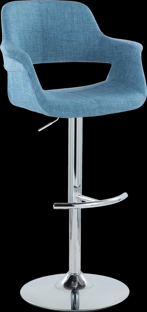 Greinwich II Blue Adjustable Barstool, Set of 2 - Thumbnail - Image 2