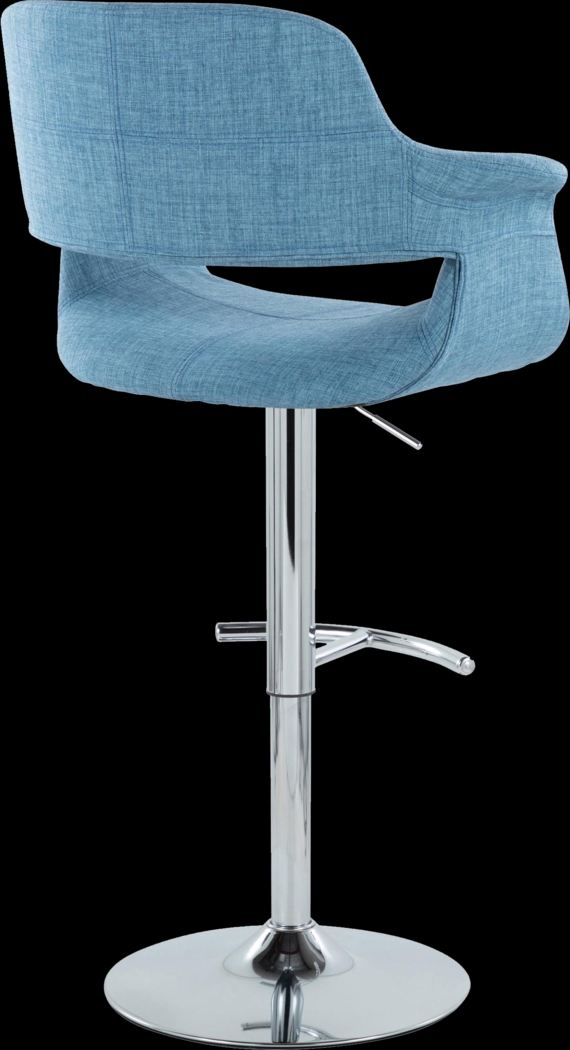 Greinwich II Blue Adjustable Barstool, Set of 2 - Thumbnail - Image 4