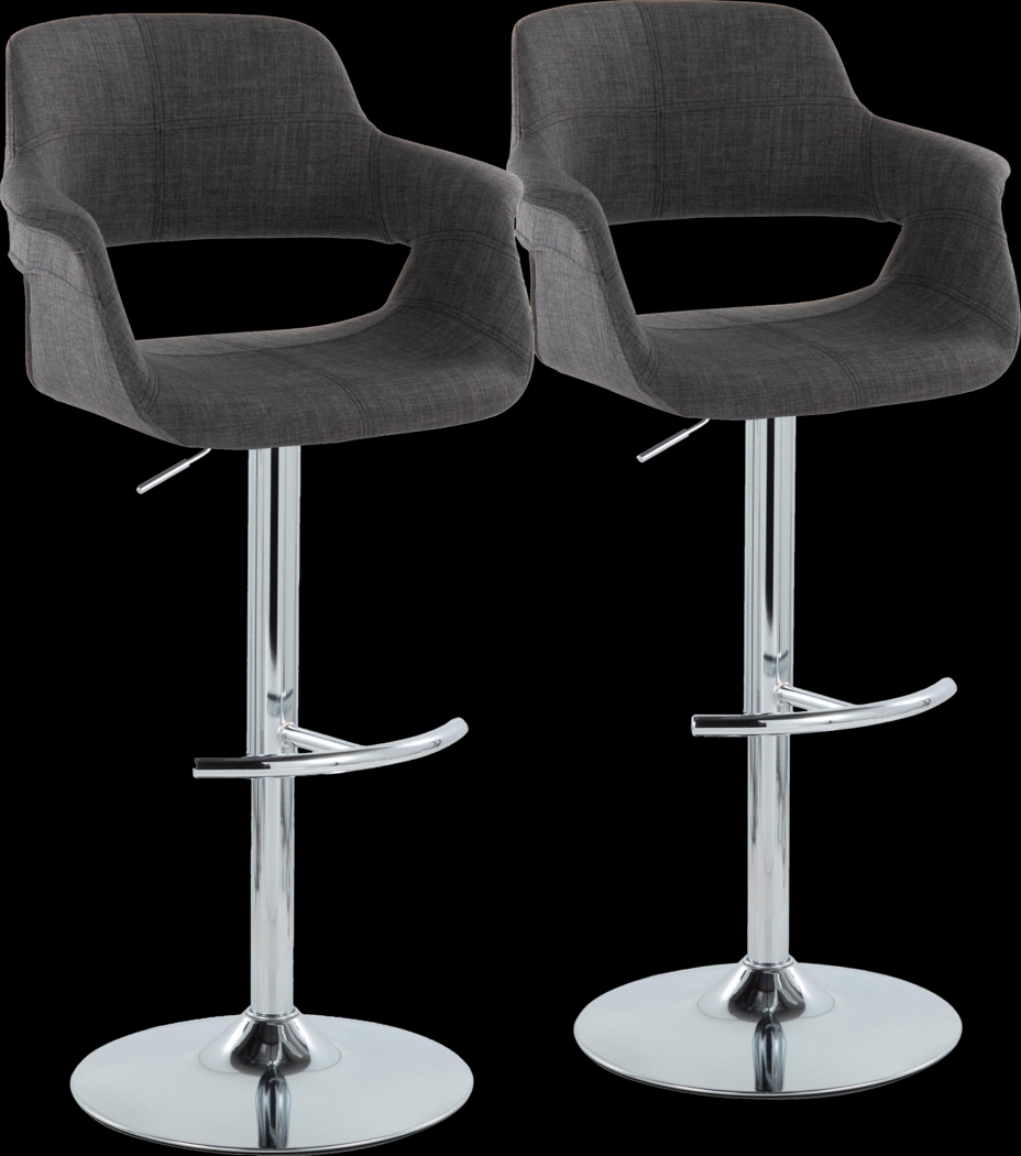 Greinwich II Charcoal Adjustable Barstool, Set of 2 - Thumbnail - Image 1