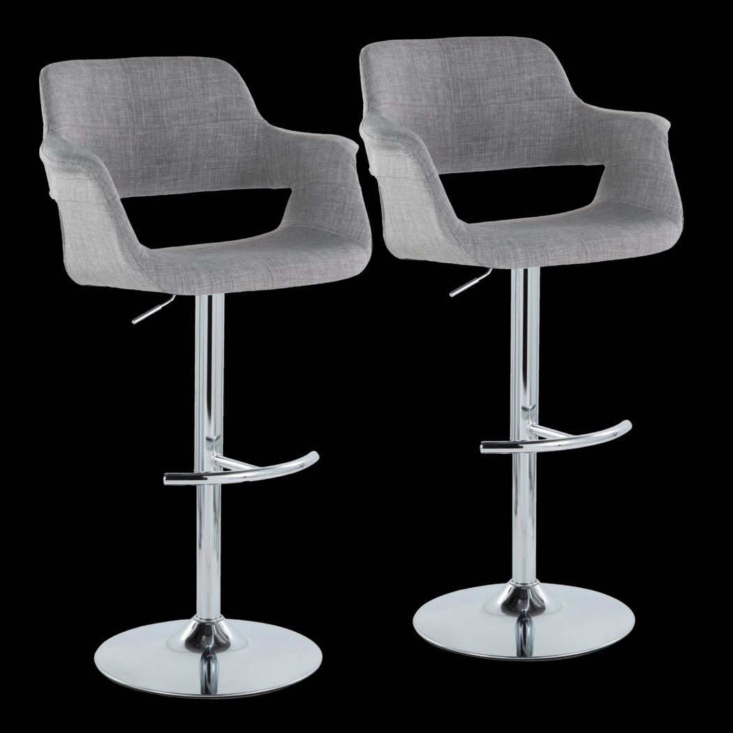 Greinwich II Gray Adjustable Barstool, Set of 2 - Thumbnail - Image 1