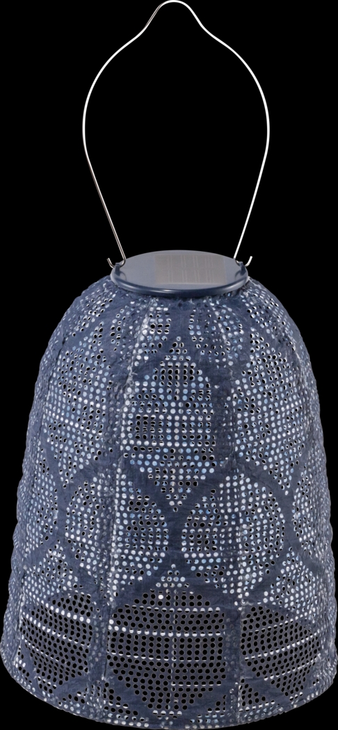 Grello Peak Outdoor Blue Solar Lantern - Thumbnail - Image 4