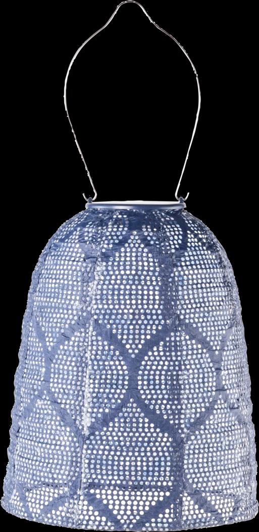 Grello Peak Outdoor Blue Solar Lantern - Thumbnail - Image 1