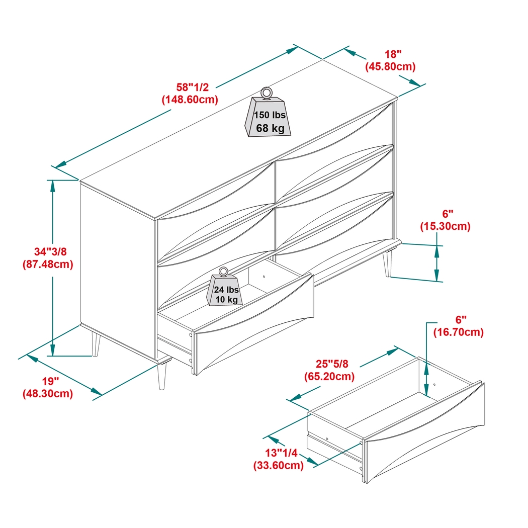 Grevilla Walnut Dresser - Thumbnail - Image 3
