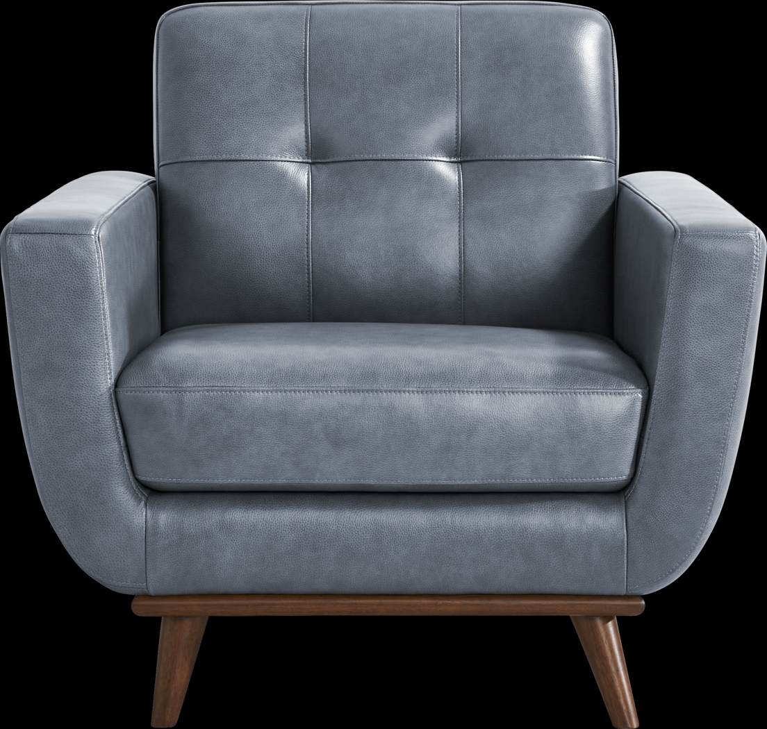 Greyson Blue Leather 3 Pc Living Room - Thumbnail - Image 7