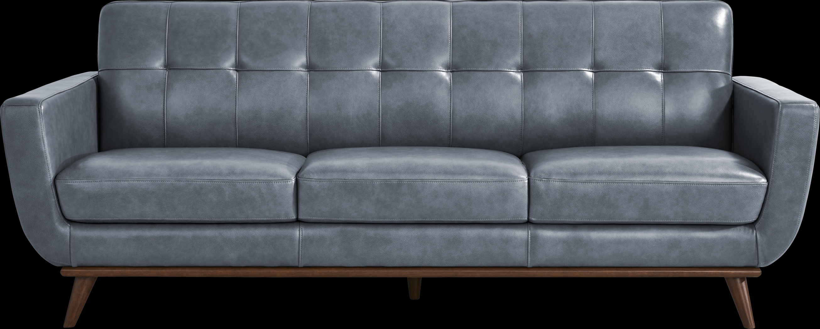 Greyson Blue Leather Sofa - Thumbnail - Image 1