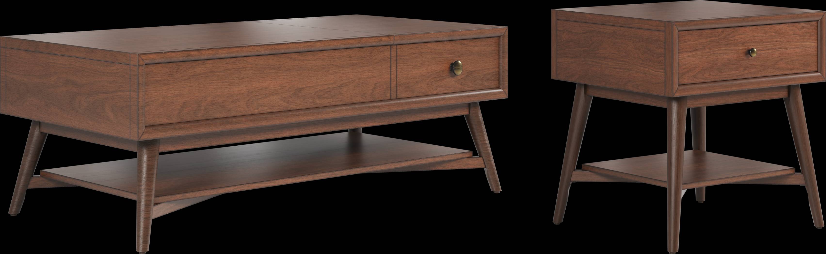 Greyson Brown Cherry 2 Pc Table Set - Thumbnail - Image 1