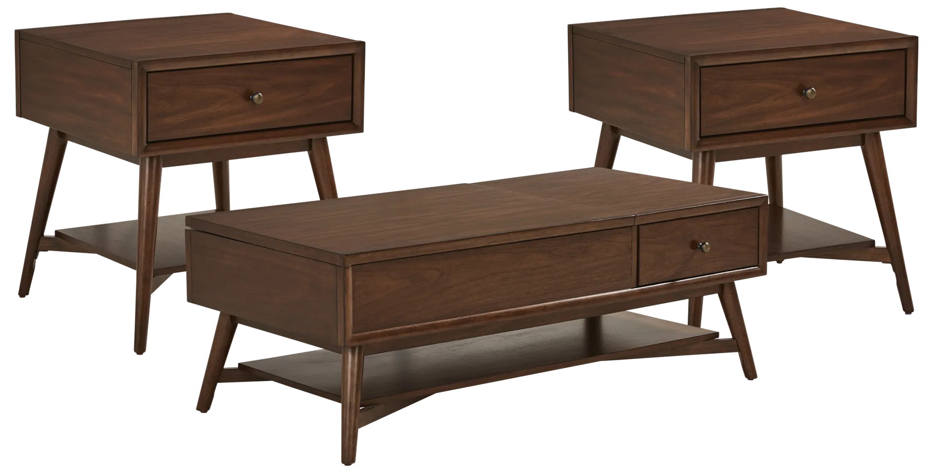 brown cherry 3 pc table set