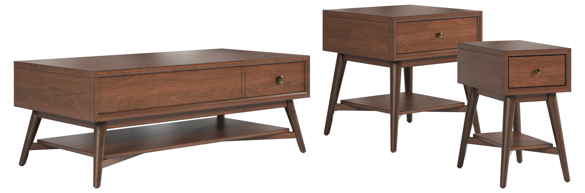 brown cherry 3 pc table set