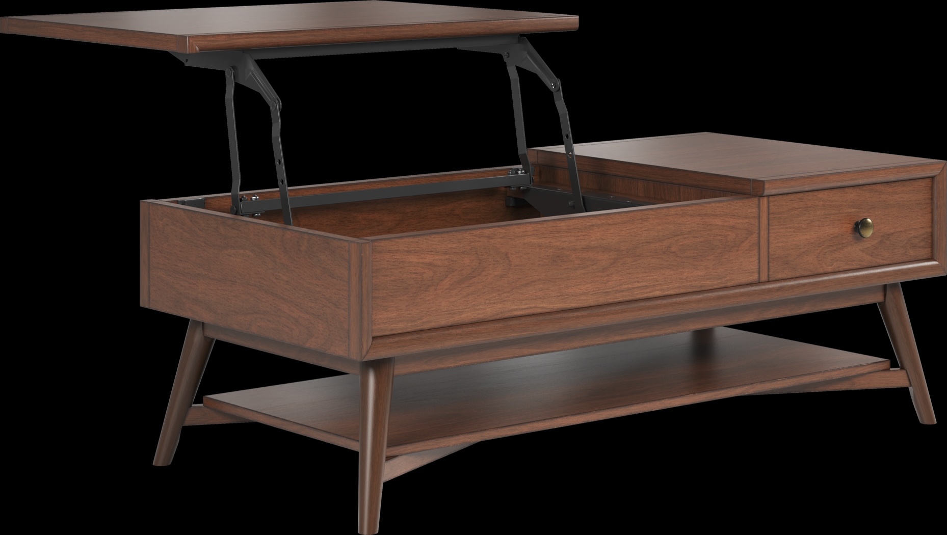 Greyson Brown Cherry Finish Lift Top Cocktail Table - Thumbnail - Image 3
