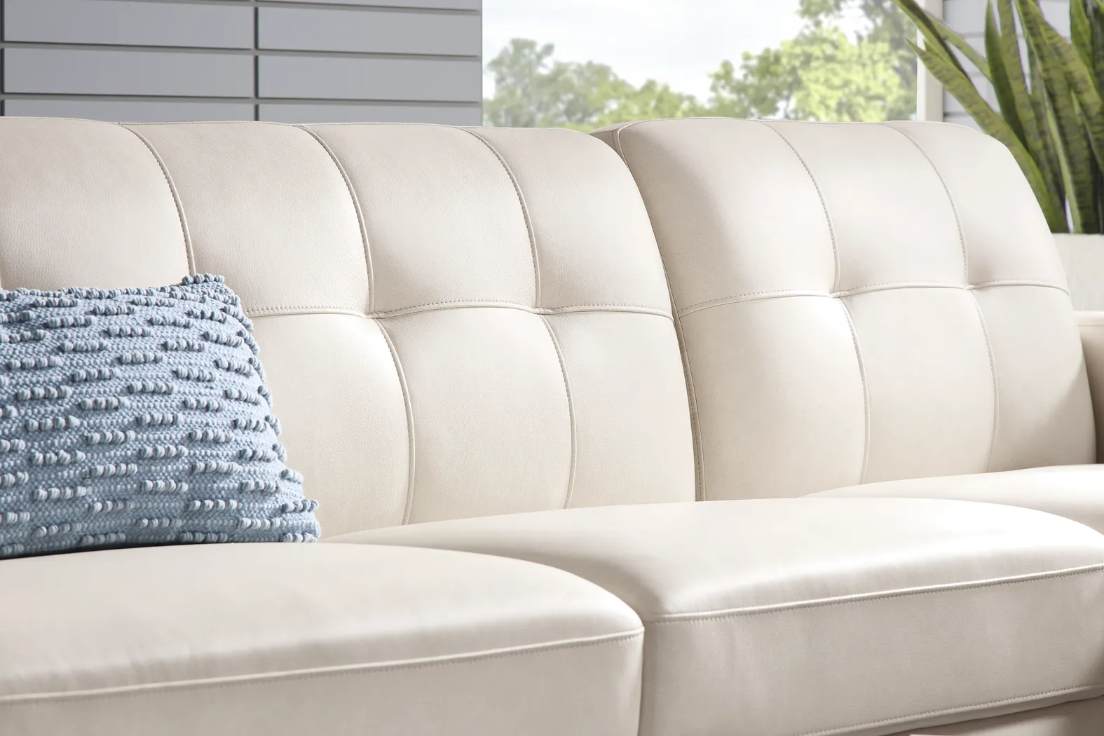 Greyson Ivory 5 Pc Leather Sectional Living Room - Thumbnail - Image 6