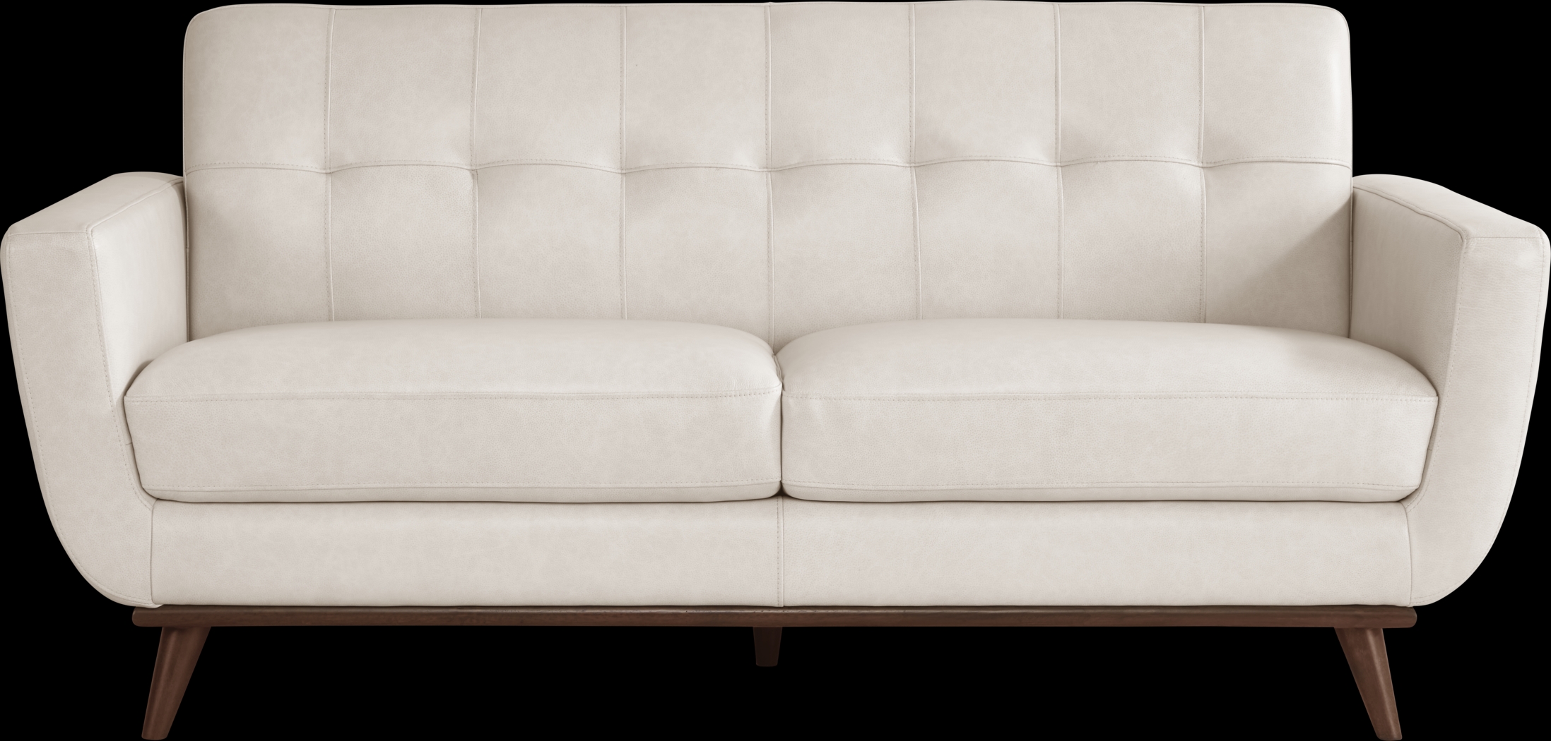 Greyson Ivory Leather Loveseat - Thumbnail - Image 1