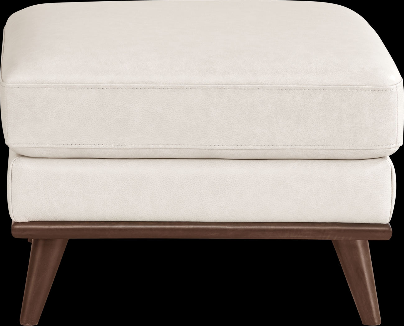 Greyson Ivory Leather Ottoman - Thumbnail - Image 2