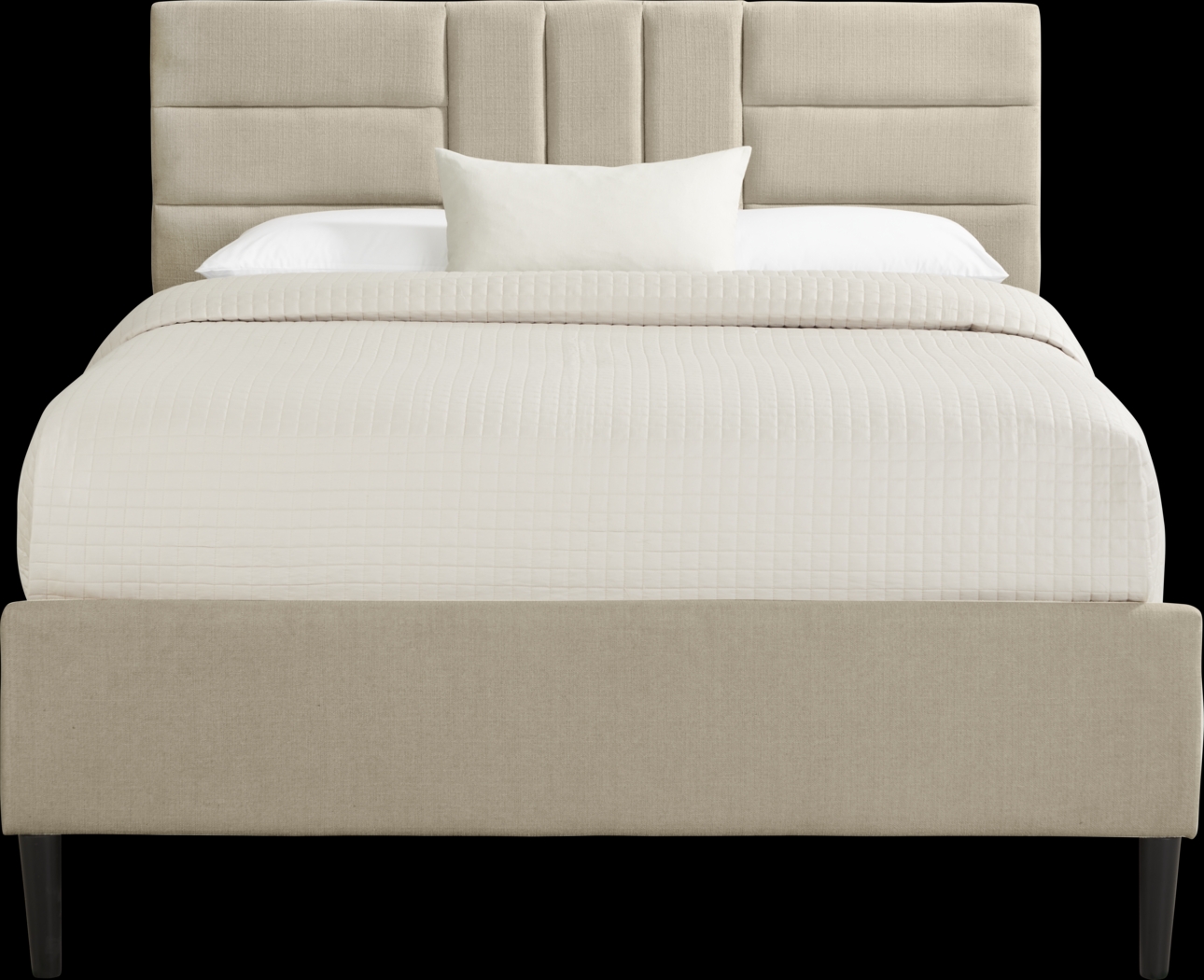 Greystone Heights Tan Queen Bed - Thumbnail - Image 1