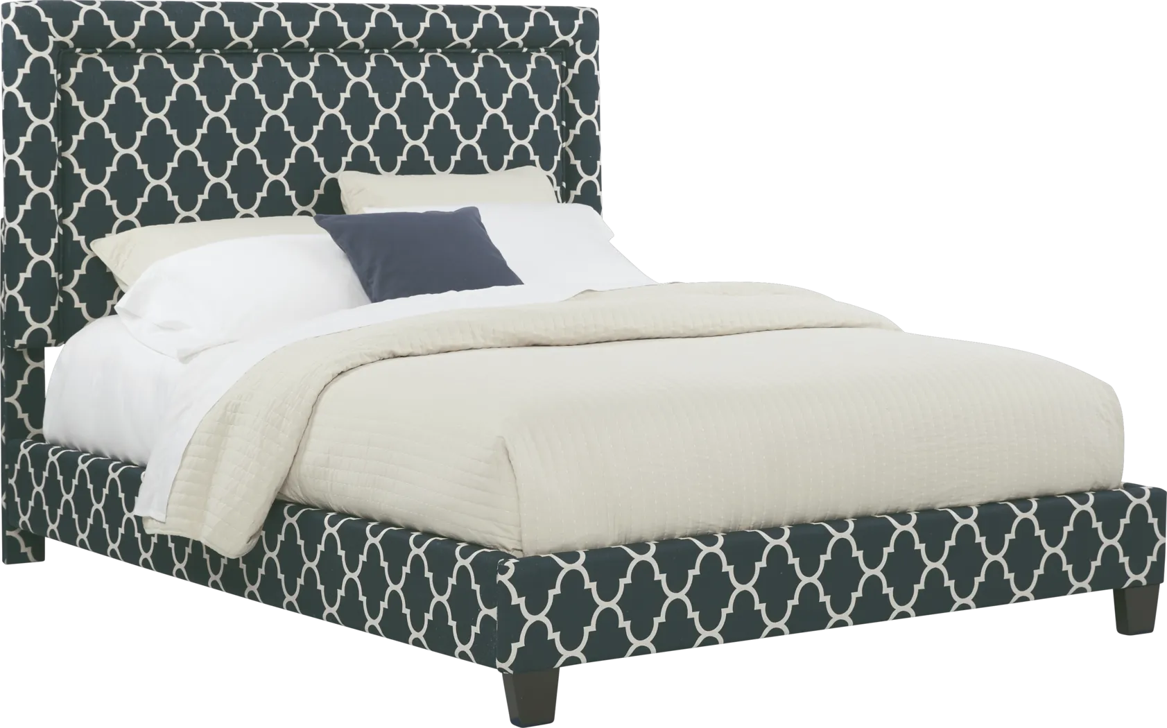 Grier Blue 3 Pc King Upholstered Bed - Thumbnail - Image 2