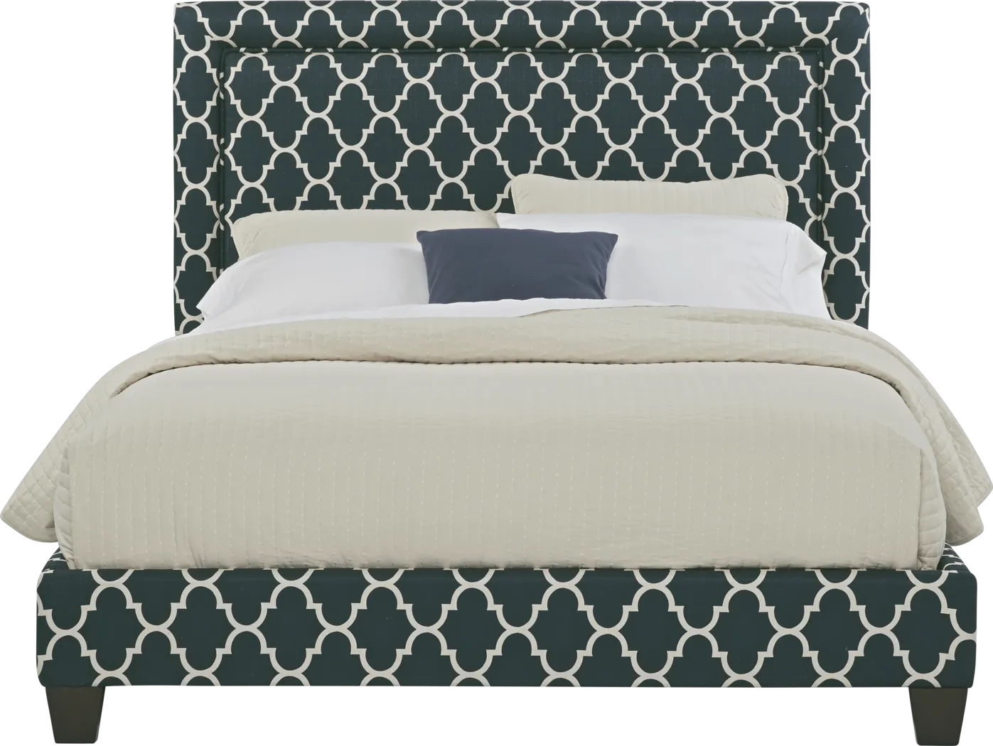 Grier Blue 3 Pc King Upholstered Bed - Thumbnail - Image 1