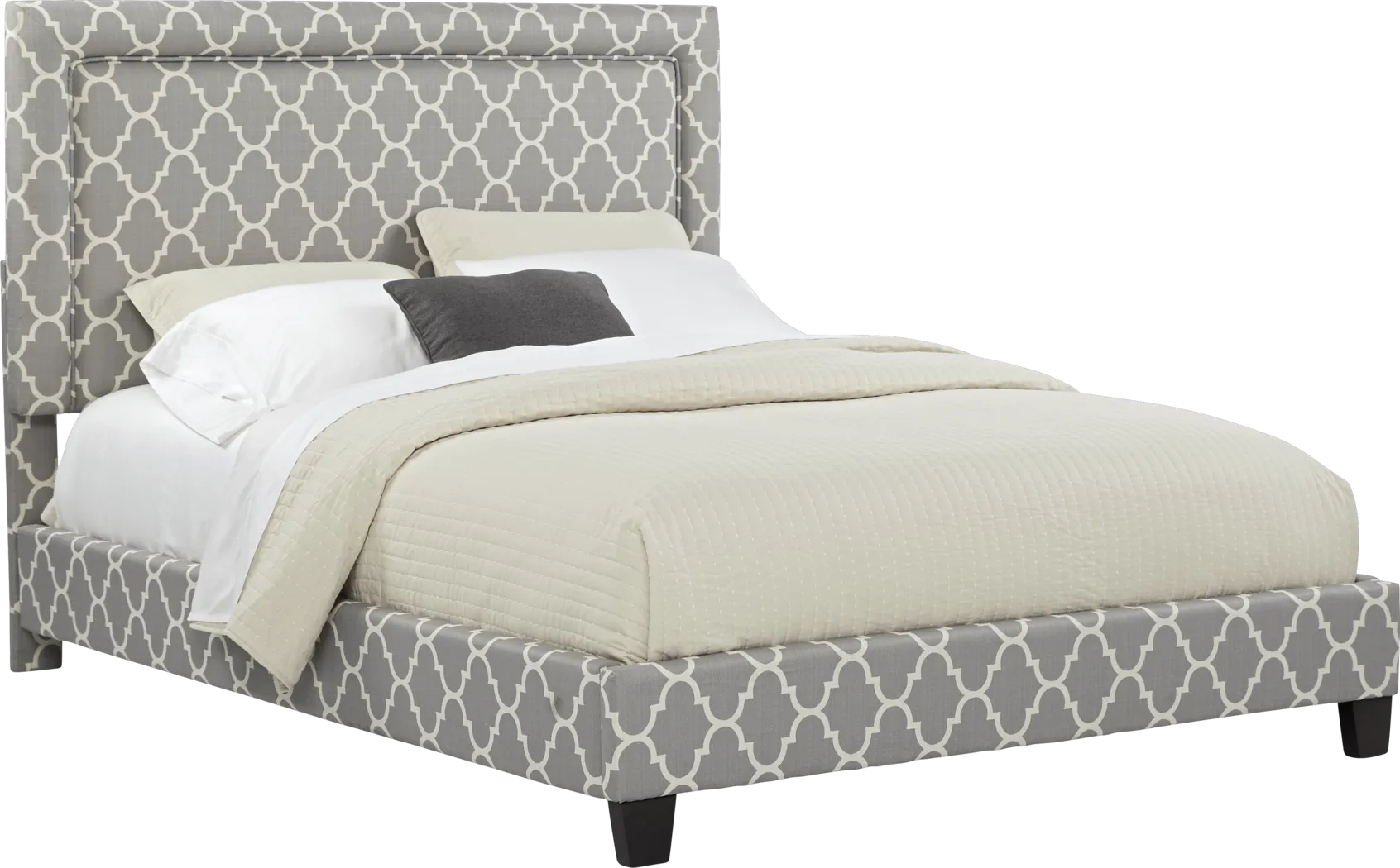 Grier Gray 3 Pc King Upholstered Bed - Thumbnail - Image 2