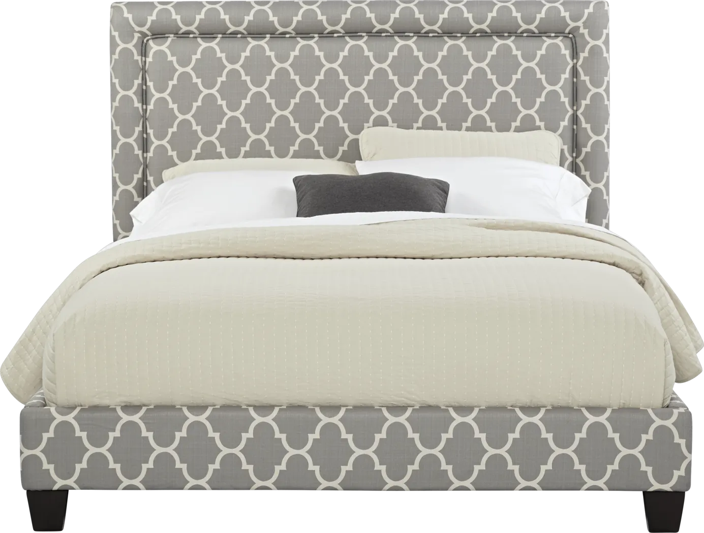 Grier Gray 3 Pc King Upholstered Bed - Thumbnail - Image 1