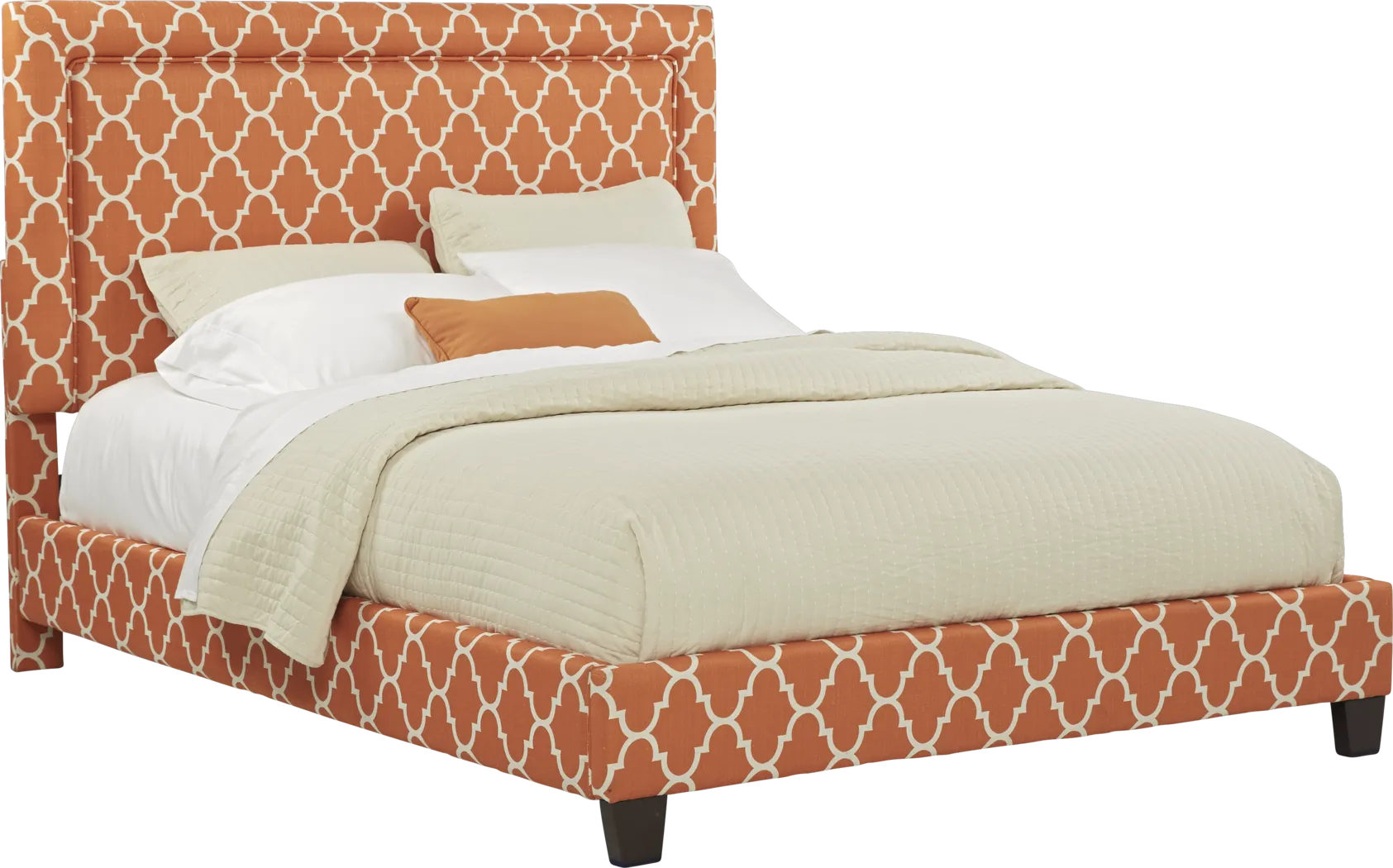 Grier Orange 3 Pc King Upholstered Bed - Thumbnail - Image 2