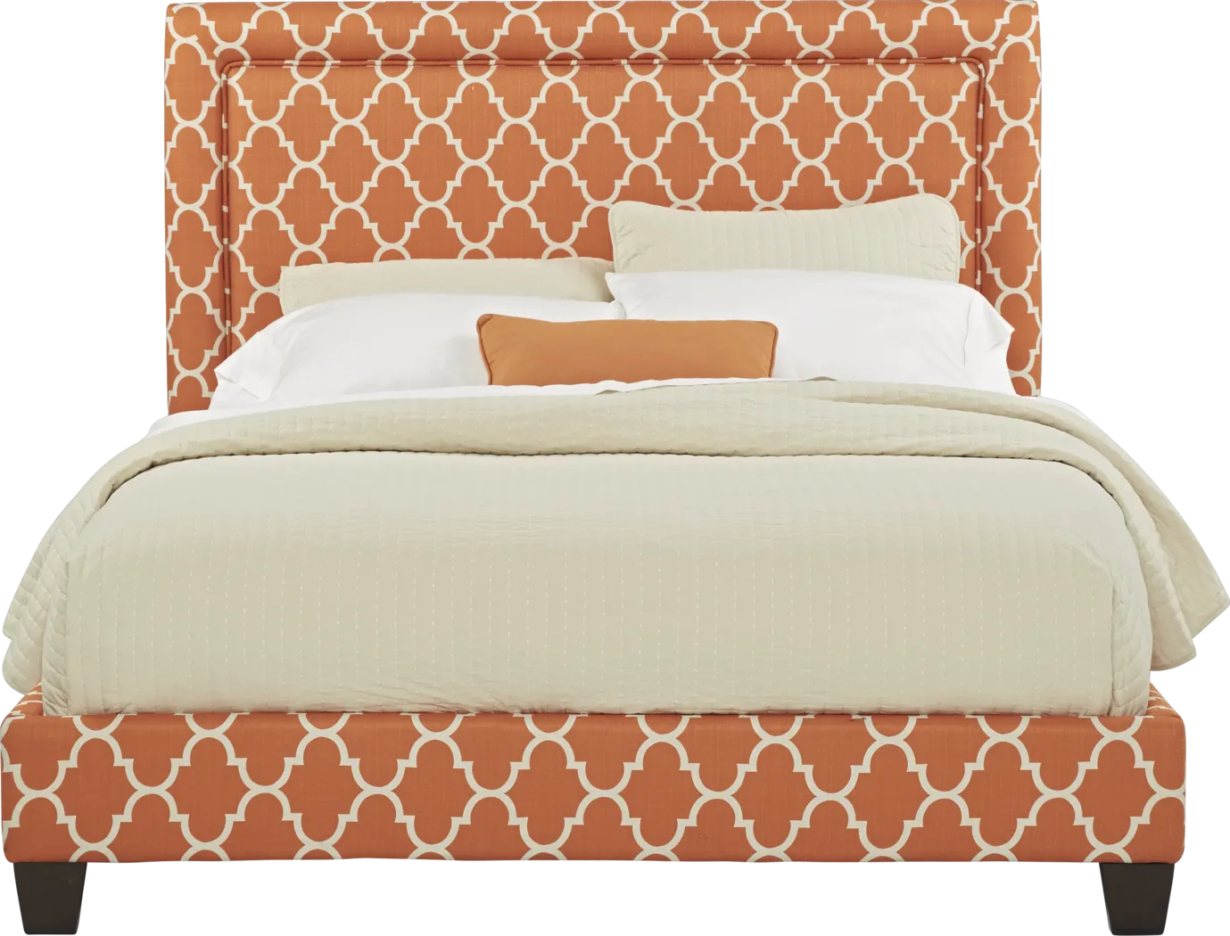 Grier Orange 3 Pc King Upholstered Bed - Thumbnail - Image 1