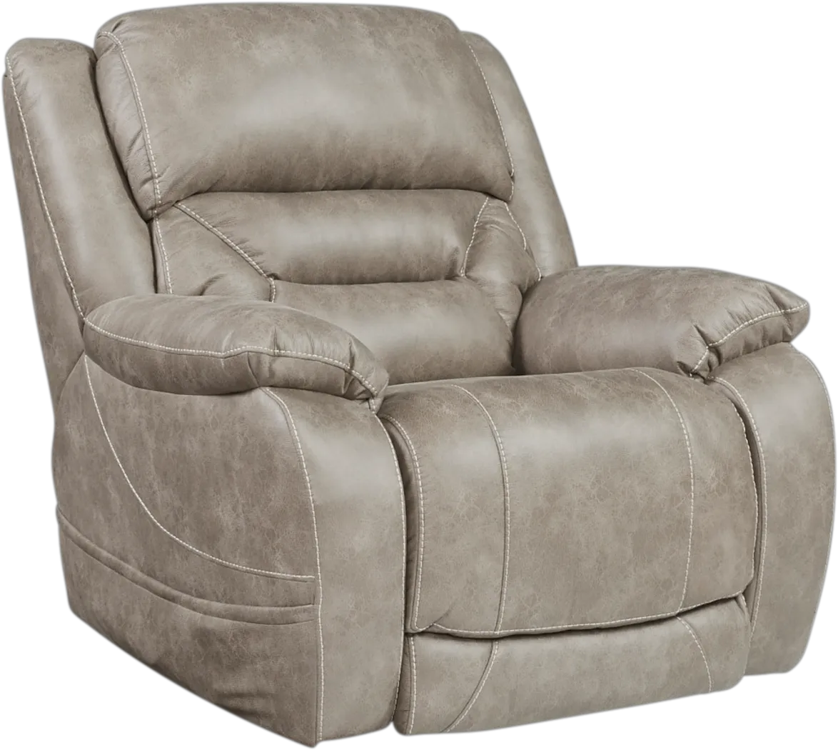 Griffin Valley Taupe Triple Power Recliner - Thumbnail - Image 1