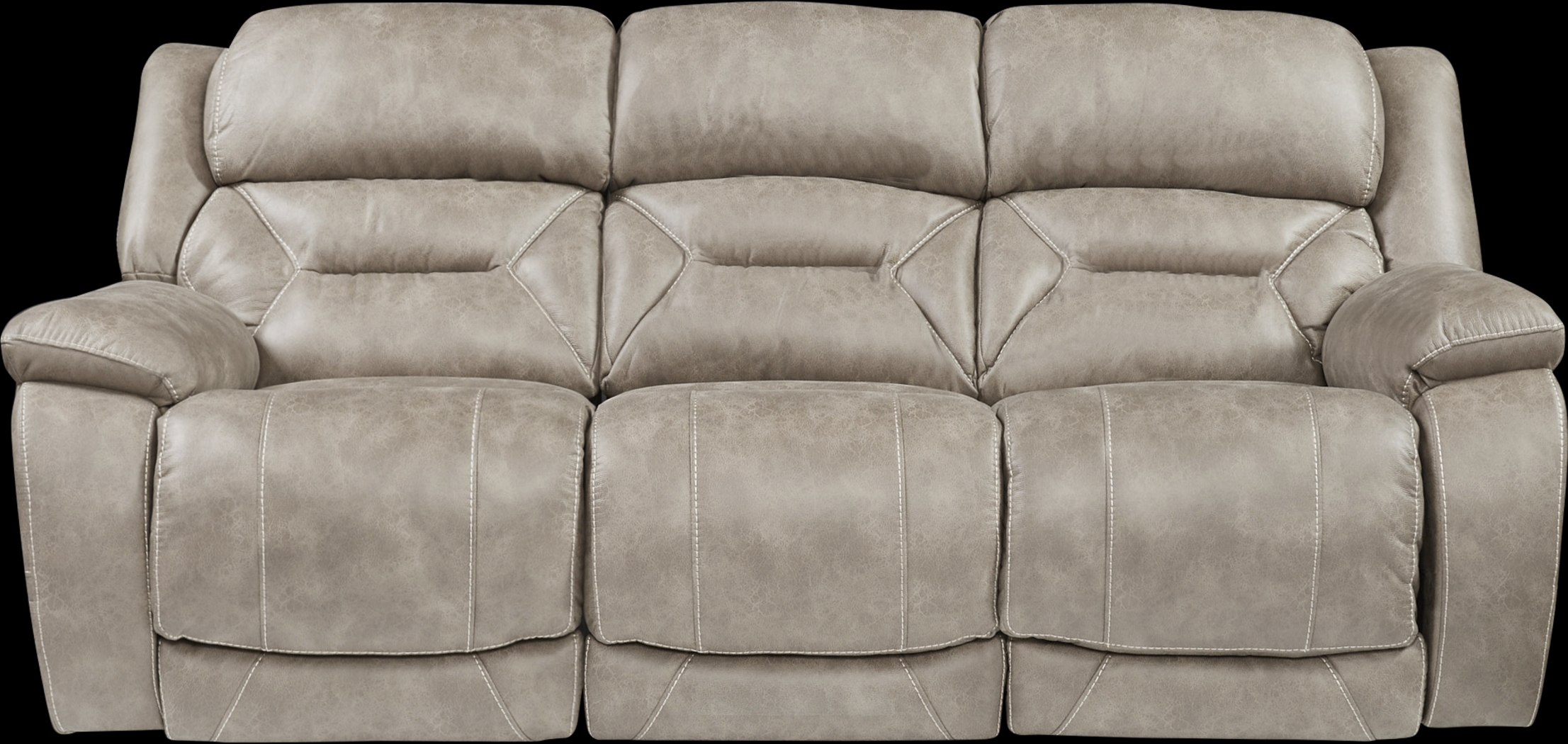 Griffin Valley Taupe Triple Power Reclining Sofa - Thumbnail - Image 1