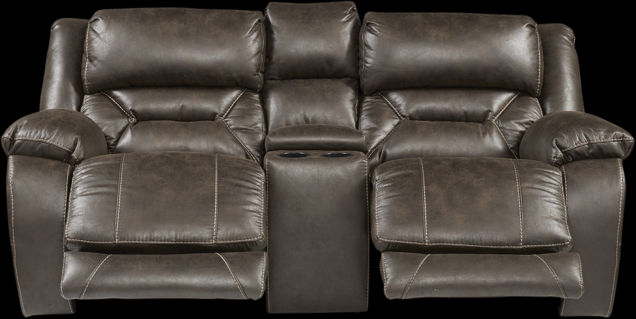 Griffin Valley Walnut Triple Power Reclining Console Loveseat - Thumbnail - Image 1