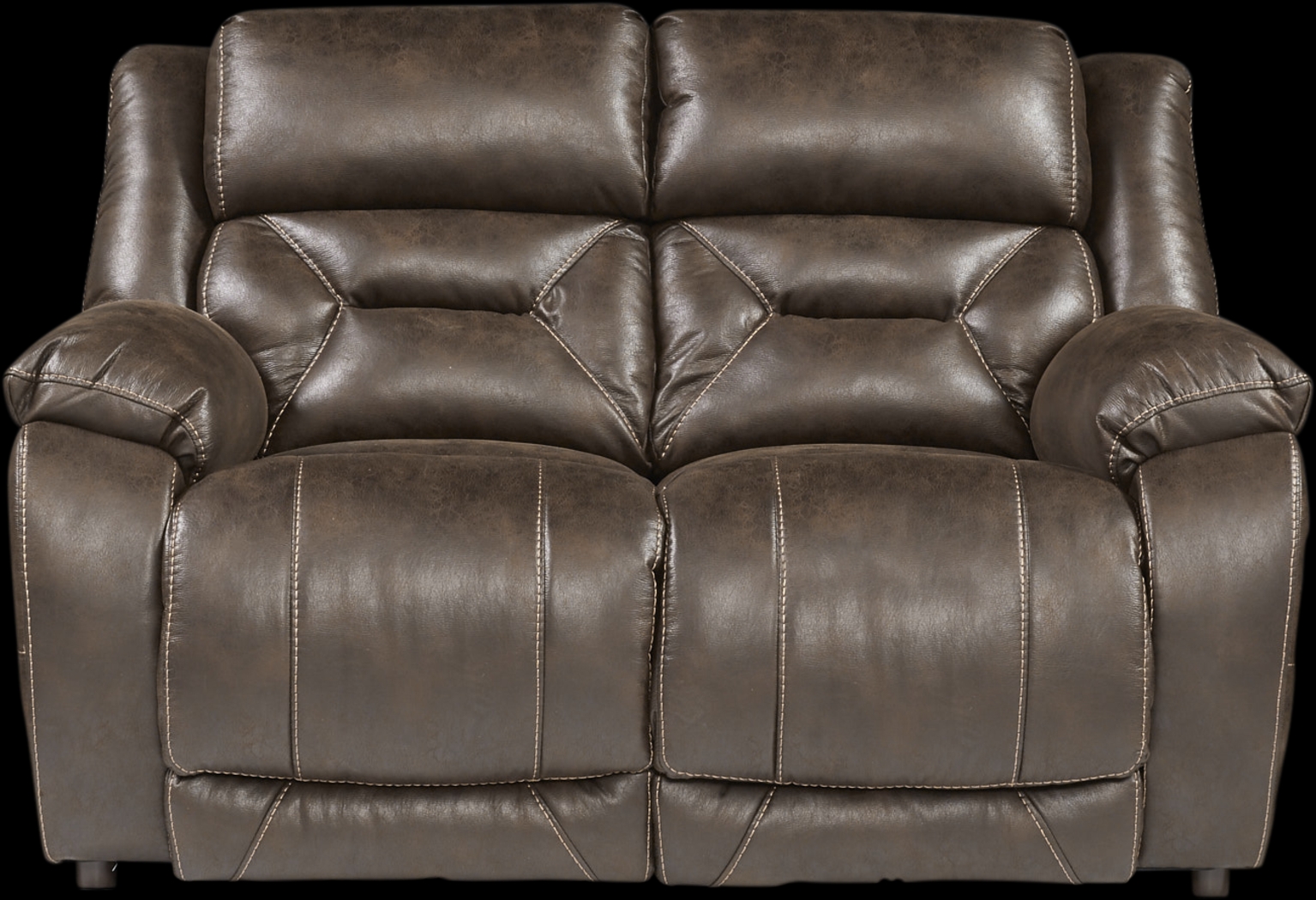 Griffin Valley Walnut Stationary Loveseat - Thumbnail - Image 1