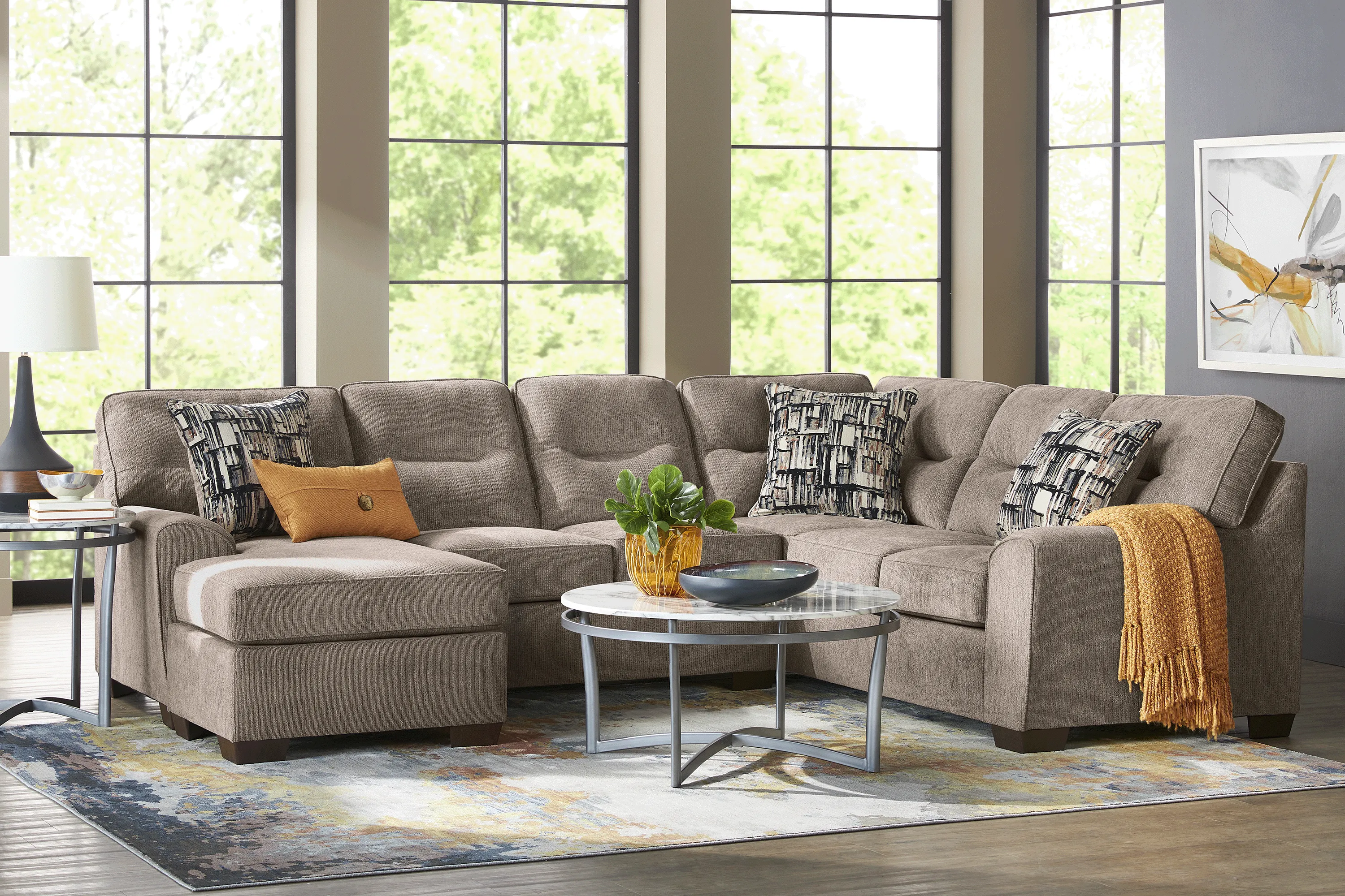 Griffith Bay Brown 5 Pc Sectional Living Room - Thumbnail - Image 1
