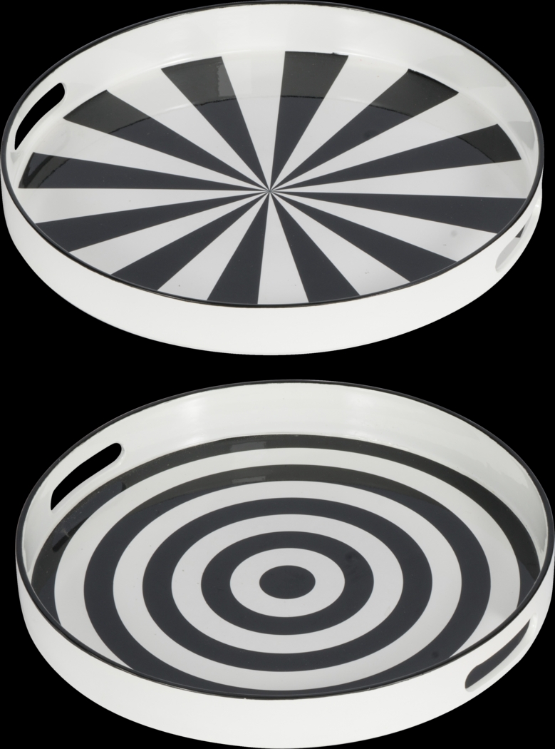 Grimtol Black/White Tray, Set of 2 - Thumbnail - Image 1