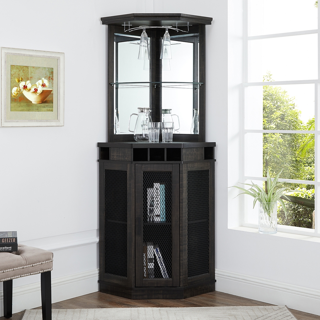 Grooveland Charcoal Bar Cabinet - Thumbnail - Image 11