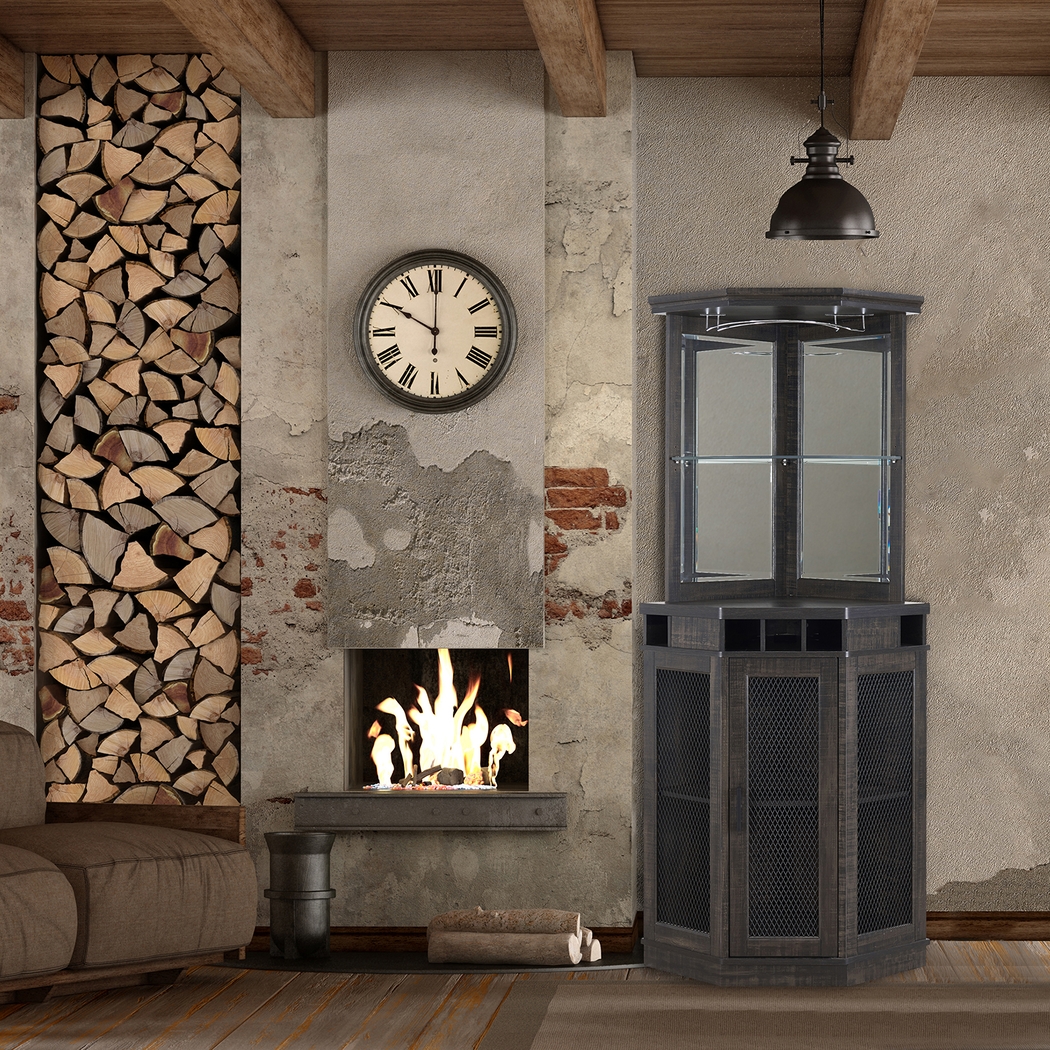 Grooveland Charcoal Bar Cabinet - Thumbnail - Image 12