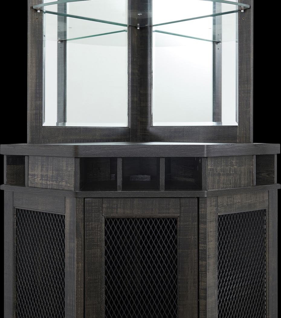 Grooveland Charcoal Bar Cabinet - Thumbnail - Image 5