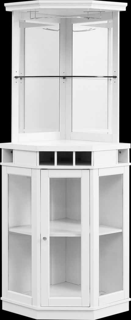 Grooveland White Bar Cabinet - Thumbnail - Image 1