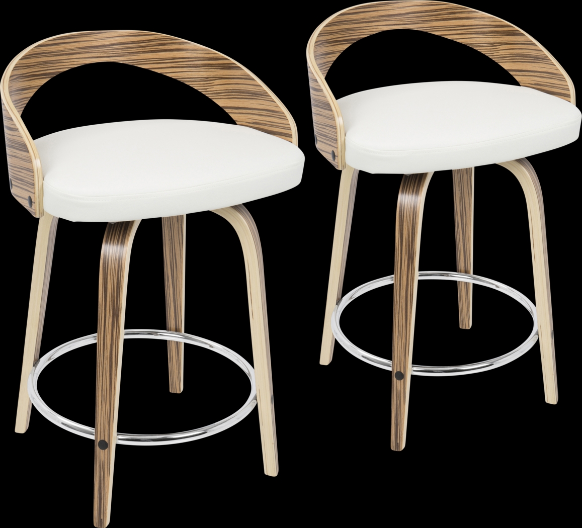 Grotto White Counter Height Stool (Set of 2) - Thumbnail - Image 1