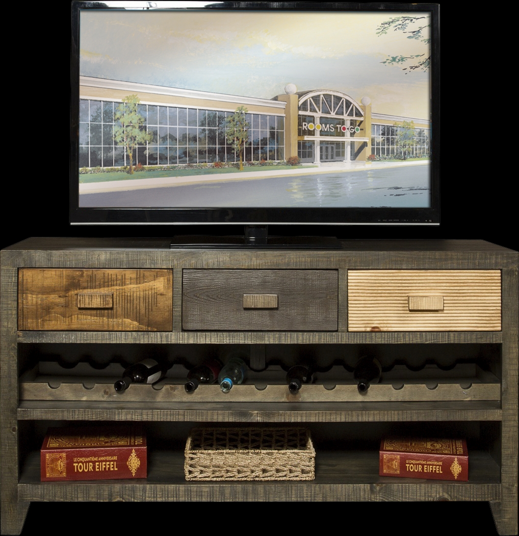 Grove Town Brown 60 in. Wine Console - Thumbnail - Image 1