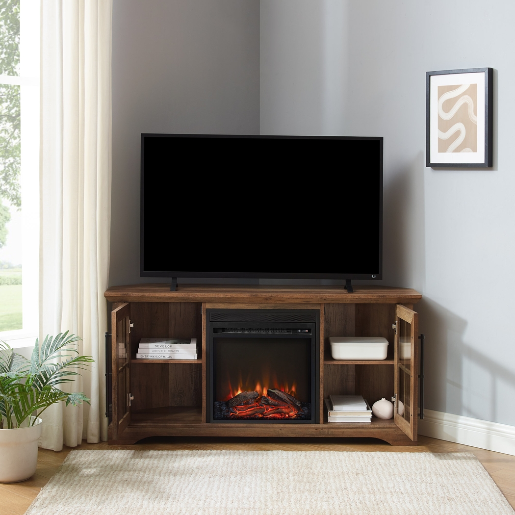 Grovecenter Oak 54 in. Console, With Electric Fireplace - Thumbnail - Image 4