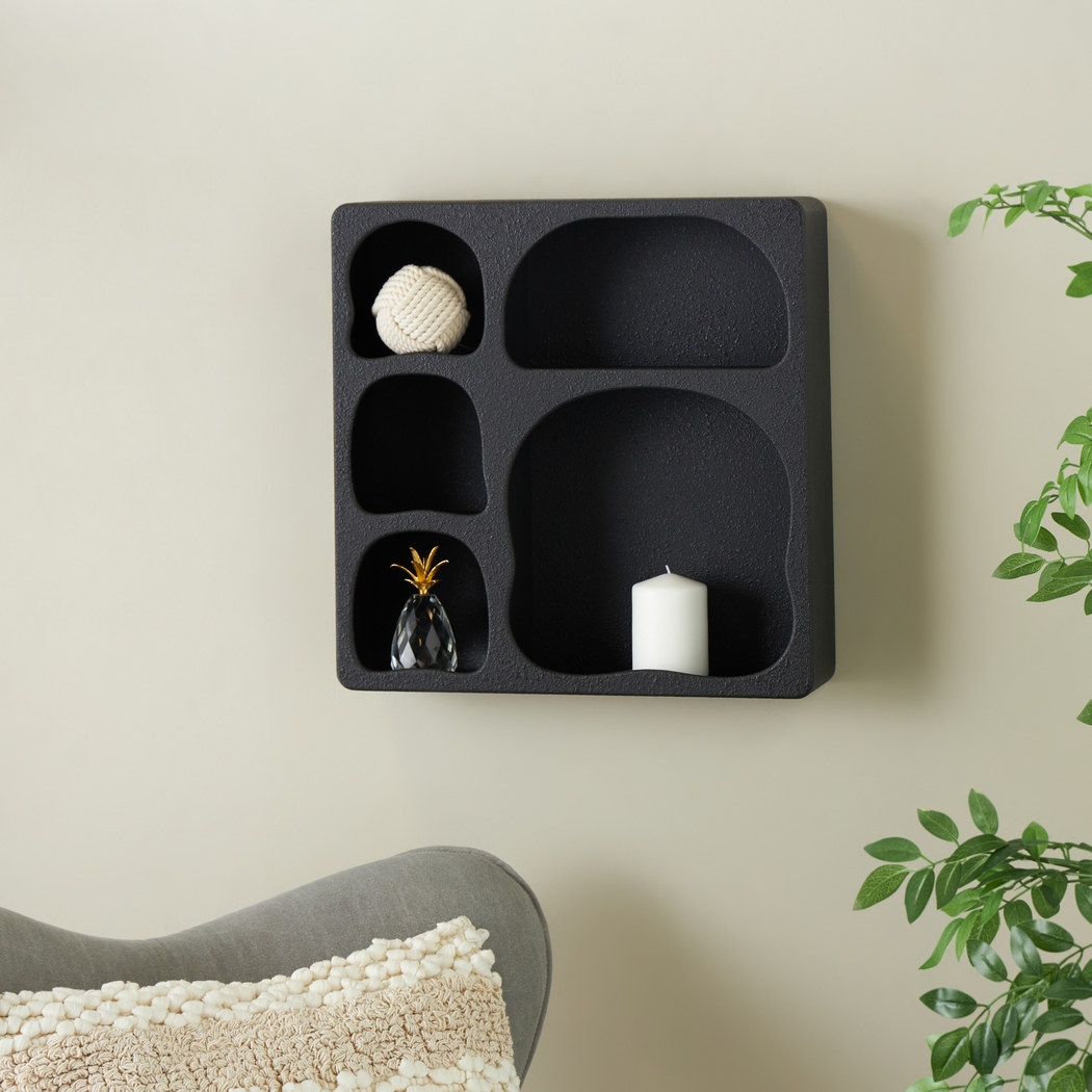 Gudin II Black Wall Shelf - Thumbnail - Image 2