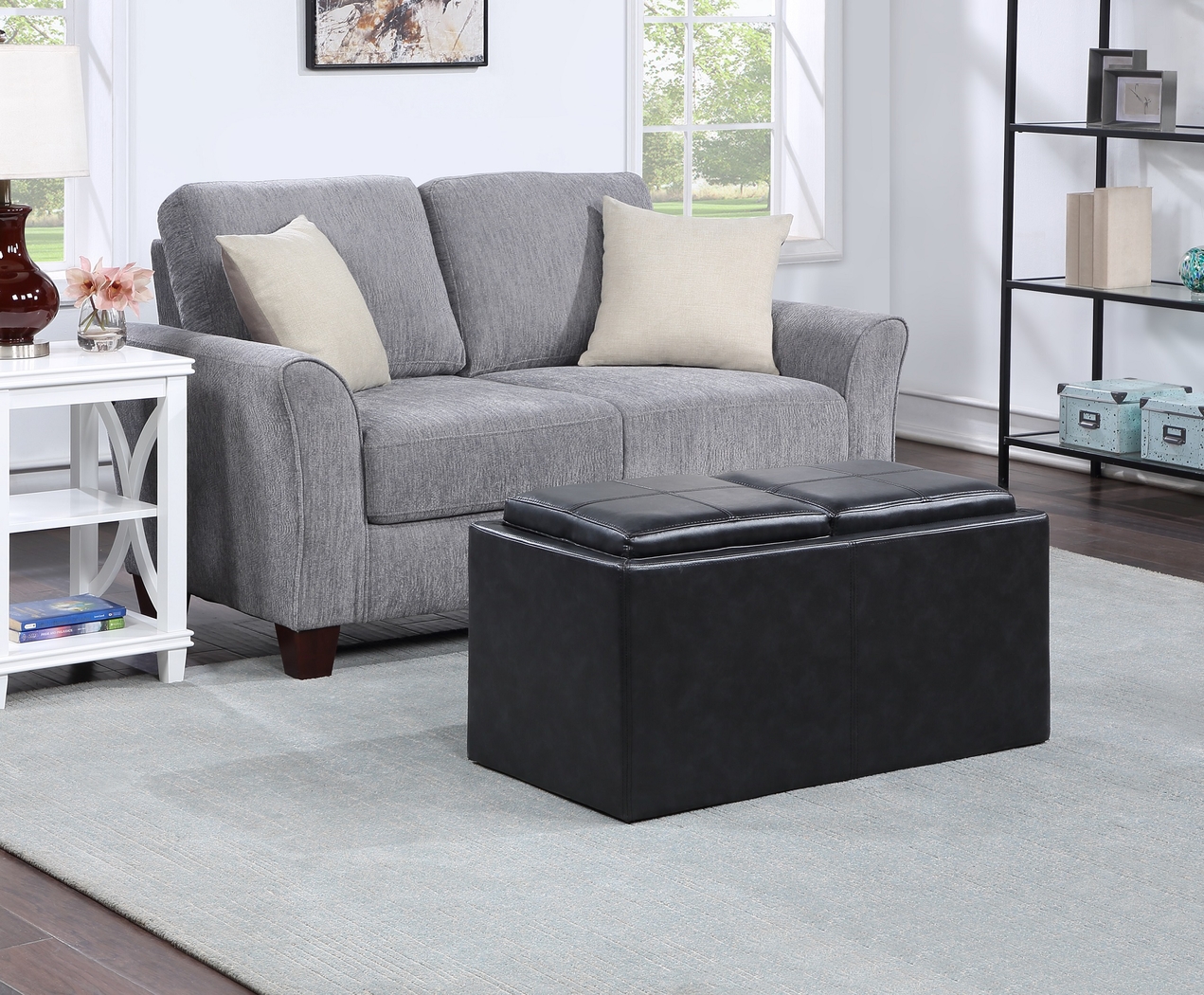 Guetlet Black Storage Ottoman - Thumbnail - Image 2