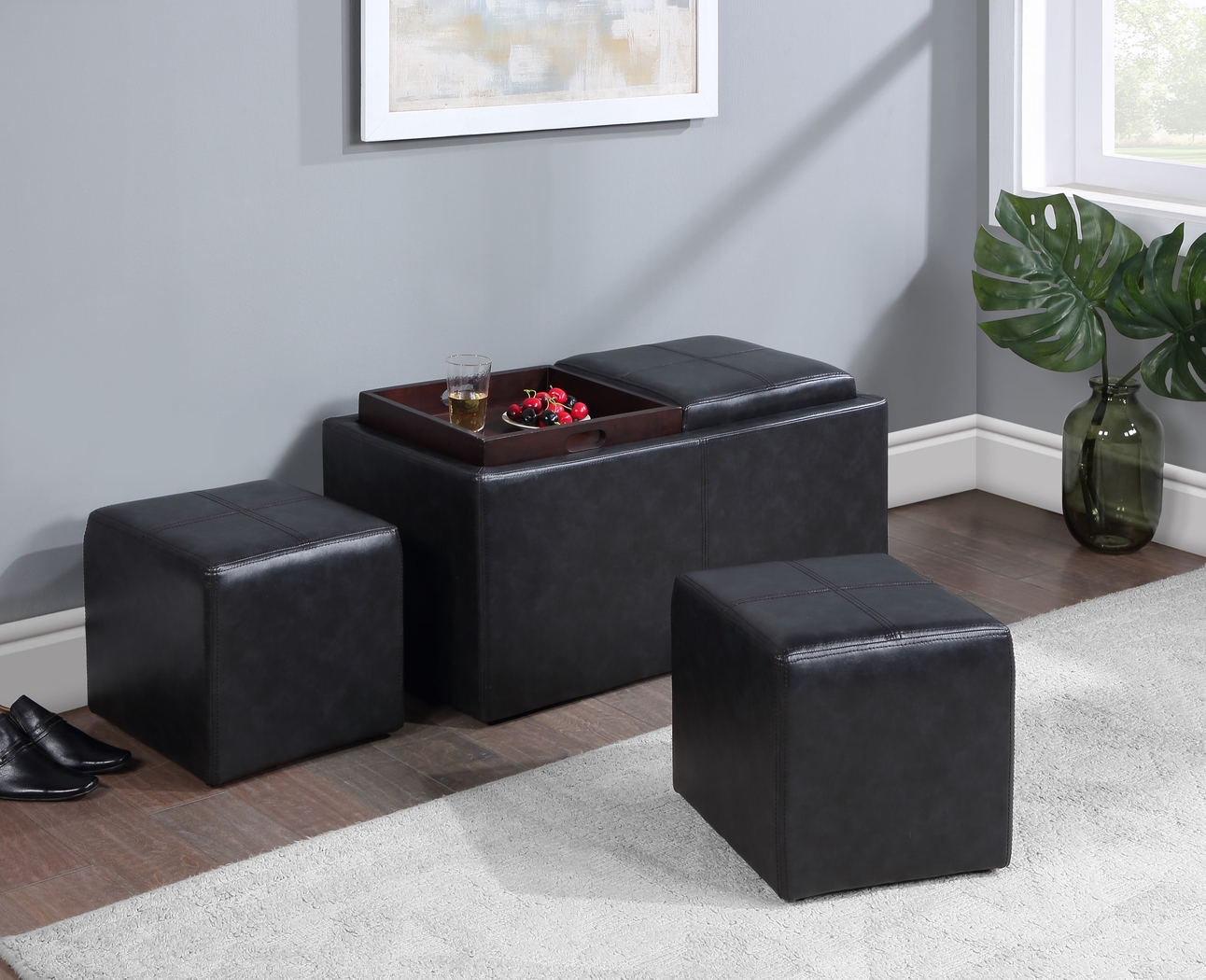 Guetlet Black Storage Ottoman - Thumbnail - Image 3