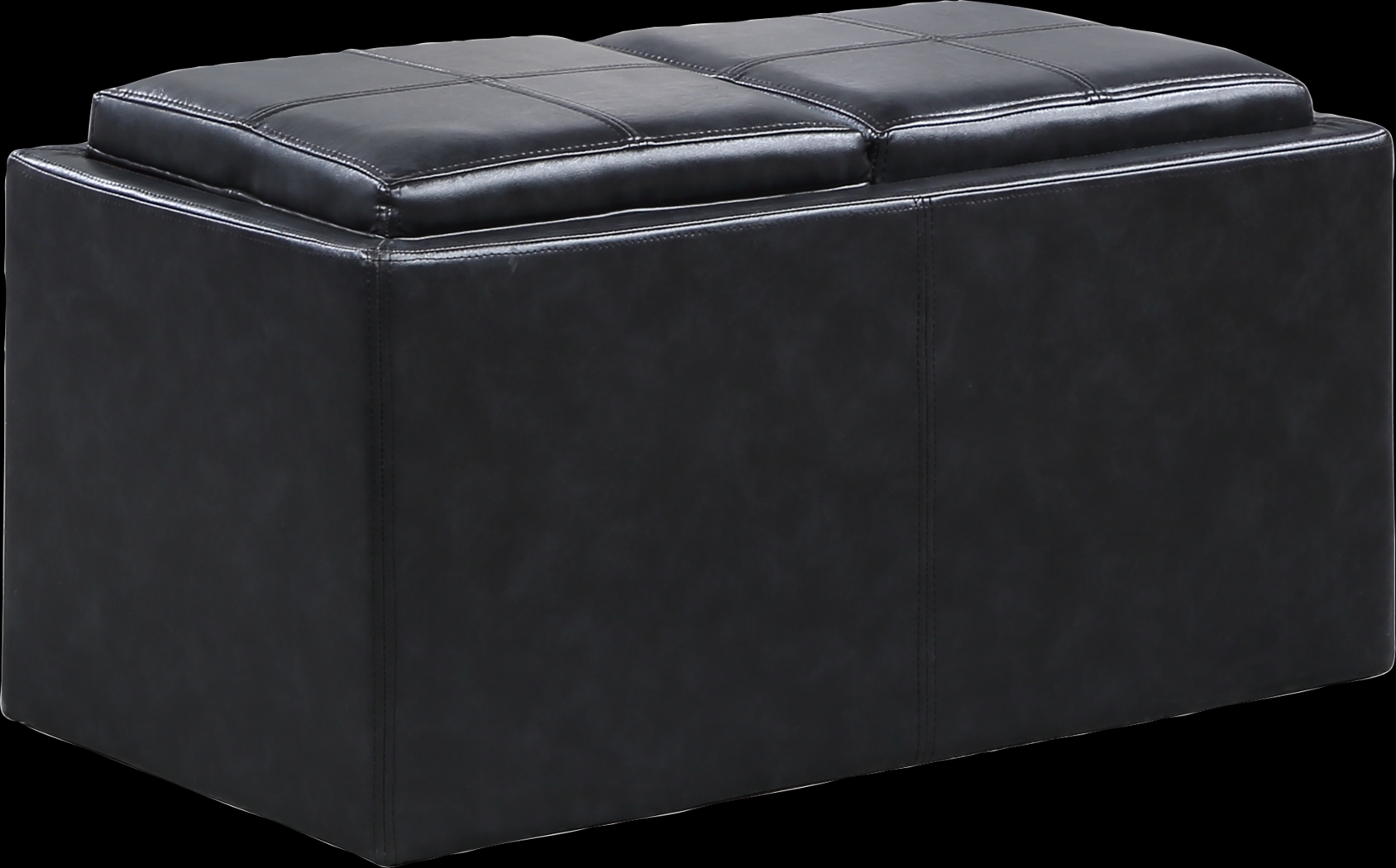 Guetlet Black Storage Ottoman - Thumbnail - Image 1