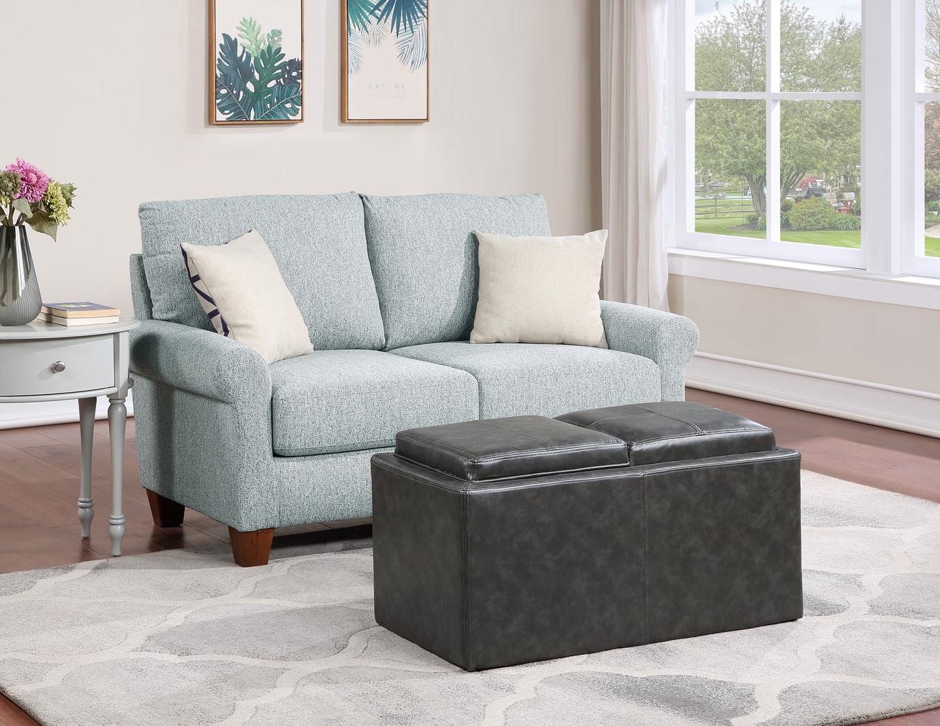 Guetlet Gray Storage Ottoman - Thumbnail - Image 2