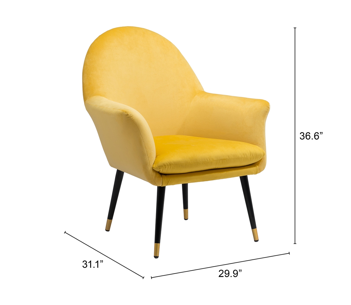Guillemot Yellow Accent Chair - Thumbnail - Image 8